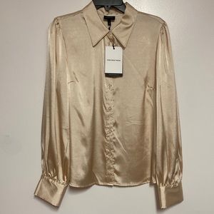 Metallic Button Up Blouse NWT